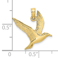 10K Polished and 2-D Seagull Flying Charm-10K7866