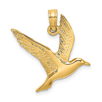 10K Polished and 2-D Seagull Flying Charm-10K7866