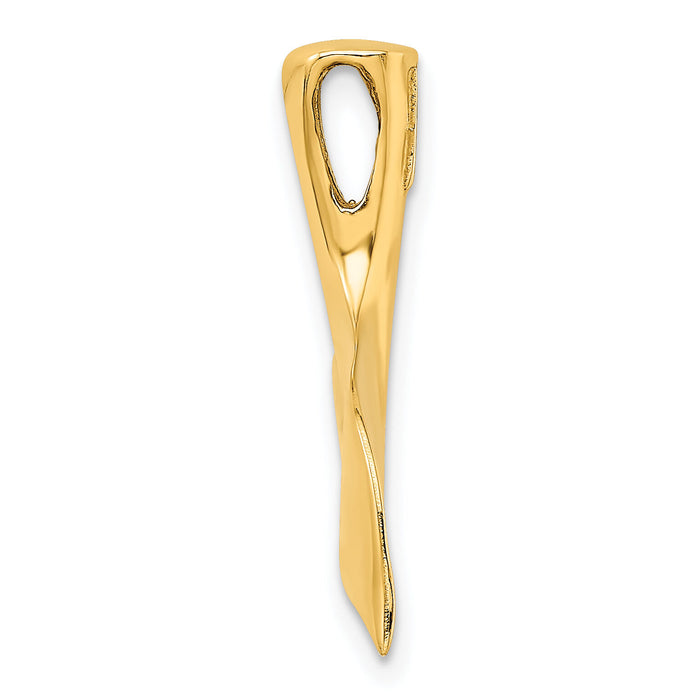 10K 3-D Polished Whale Tail Charm-10K7870