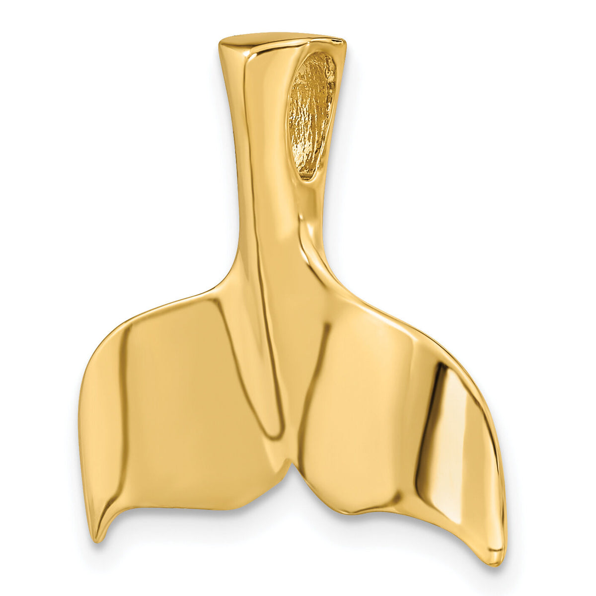 10K 3-D Polished Whale Tail Charm-10K7870