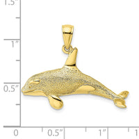 10K 2-D Textured Killer Whale Charm-10K7874