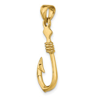 10K 3-D Large Fish Hook with Rope Charm-10K7885
