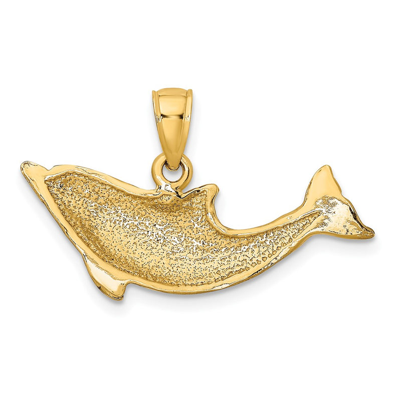 10K 2-D Polished Dolphin Charm-10K7890