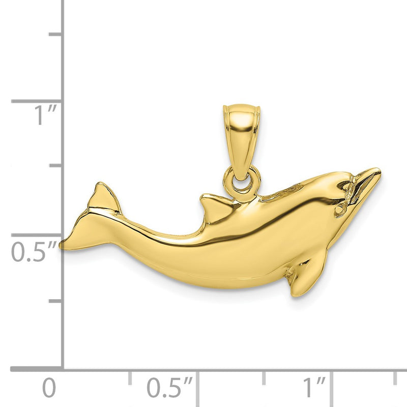 10K 2-D Polished Dolphin Charm-10K7890