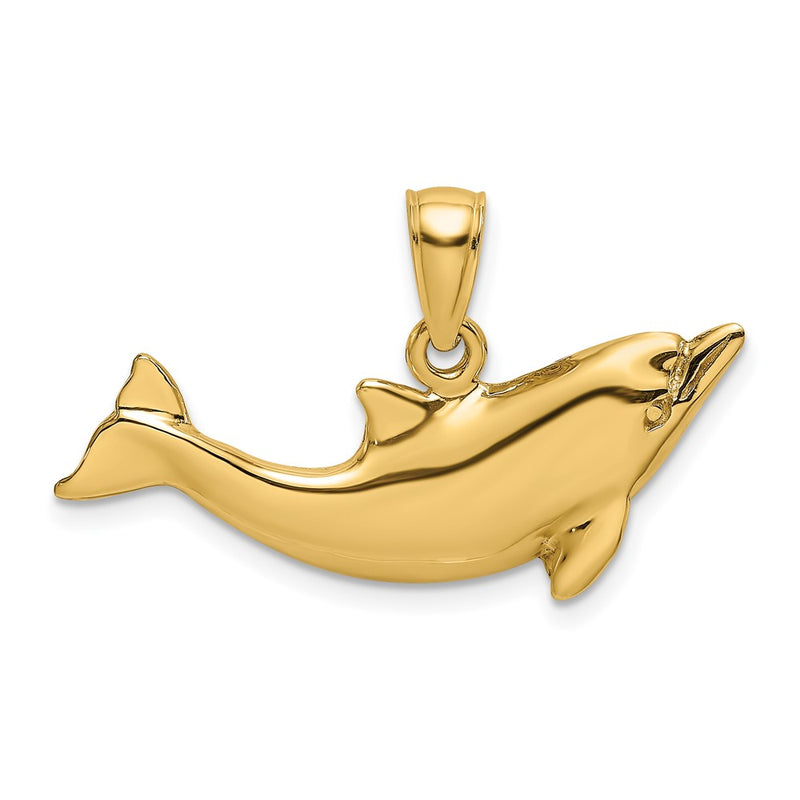 10K 2-D Polished Dolphin Charm-10K7890