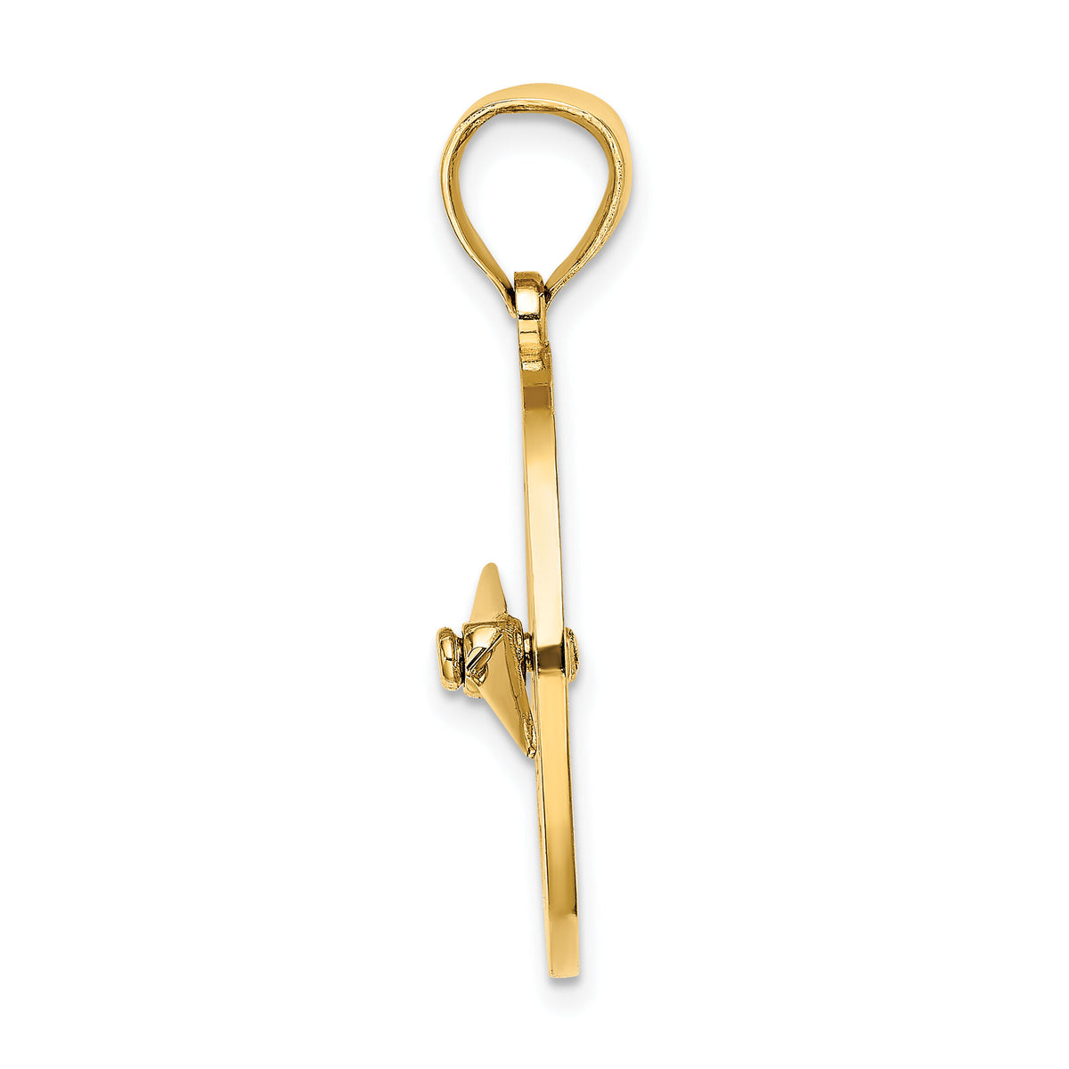 10K Nautical Compass W/Moveable Needle Charm-10K7898