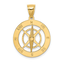 10K Nautical Compass W/Moveable Needle Charm-10K7898