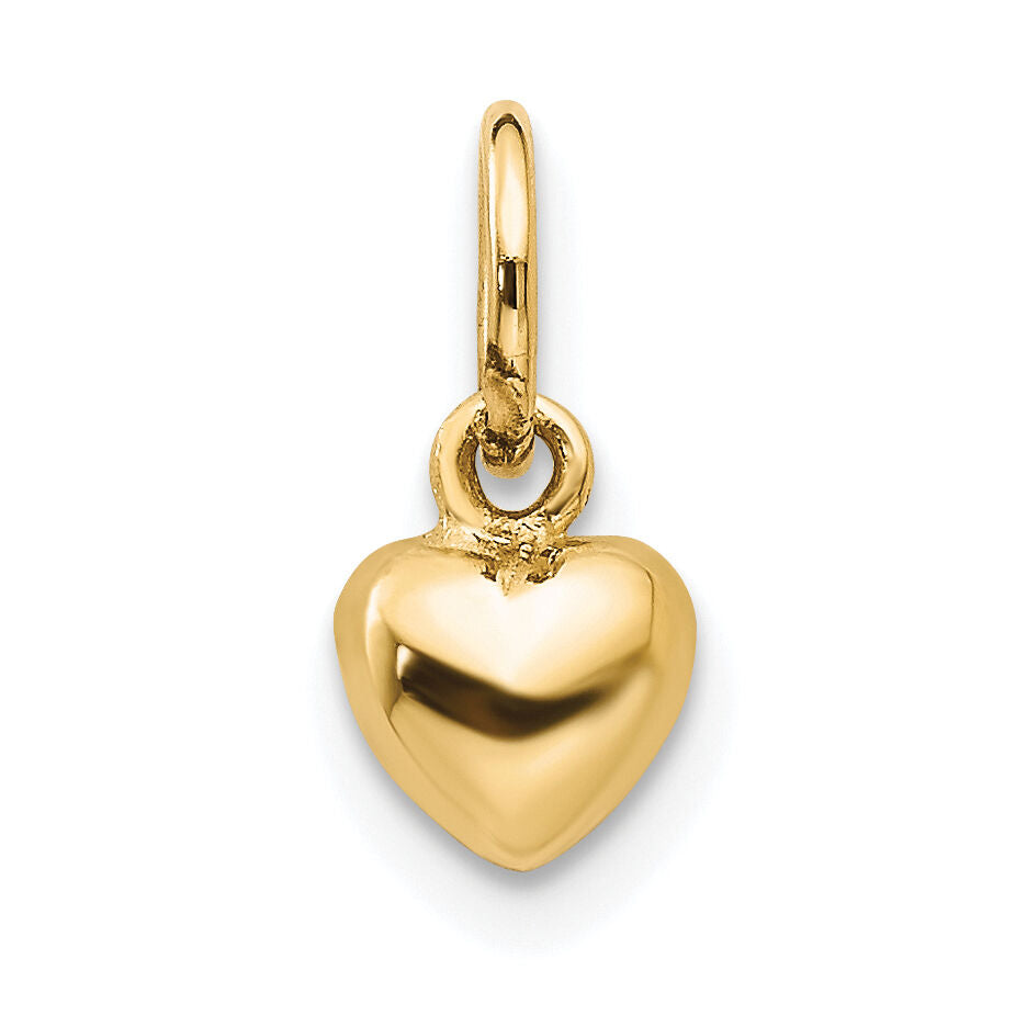 10K Polished 3-D Heart Charm-10K793