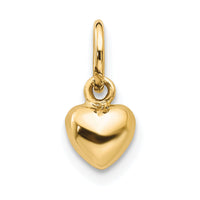 10K Polished 3-D Heart Charm-10K793