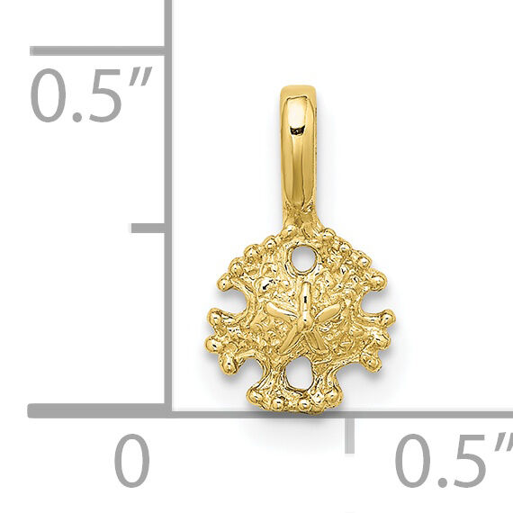 10K Mini Sand Dollar w/ Fixed Bail Charm-10K7938