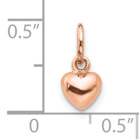 10K Rose Gold Polished 3-D Heart Charm-10K793R