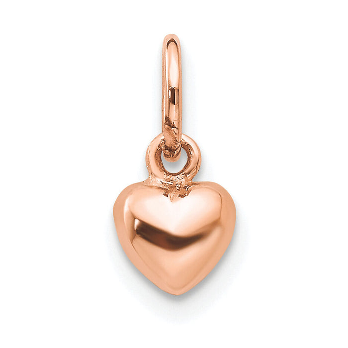 10K Rose Gold Polished 3-D Heart Charm-10K793R