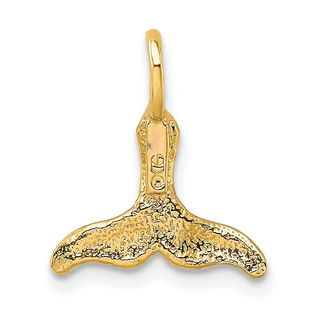 10K Polished Mini Whale Tail Charm-10K7952