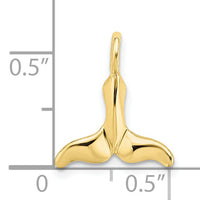 10K Polished Mini Whale Tail Charm-10K7952