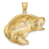 10K 2-D Bass Fish Jumping Charm-10K7956