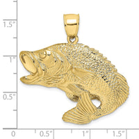 10K 2-D Bass Fish Jumping Charm-10K7956