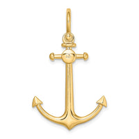 10K 3-D Small Anchor w/ Shackle Bail Charm-10K7972