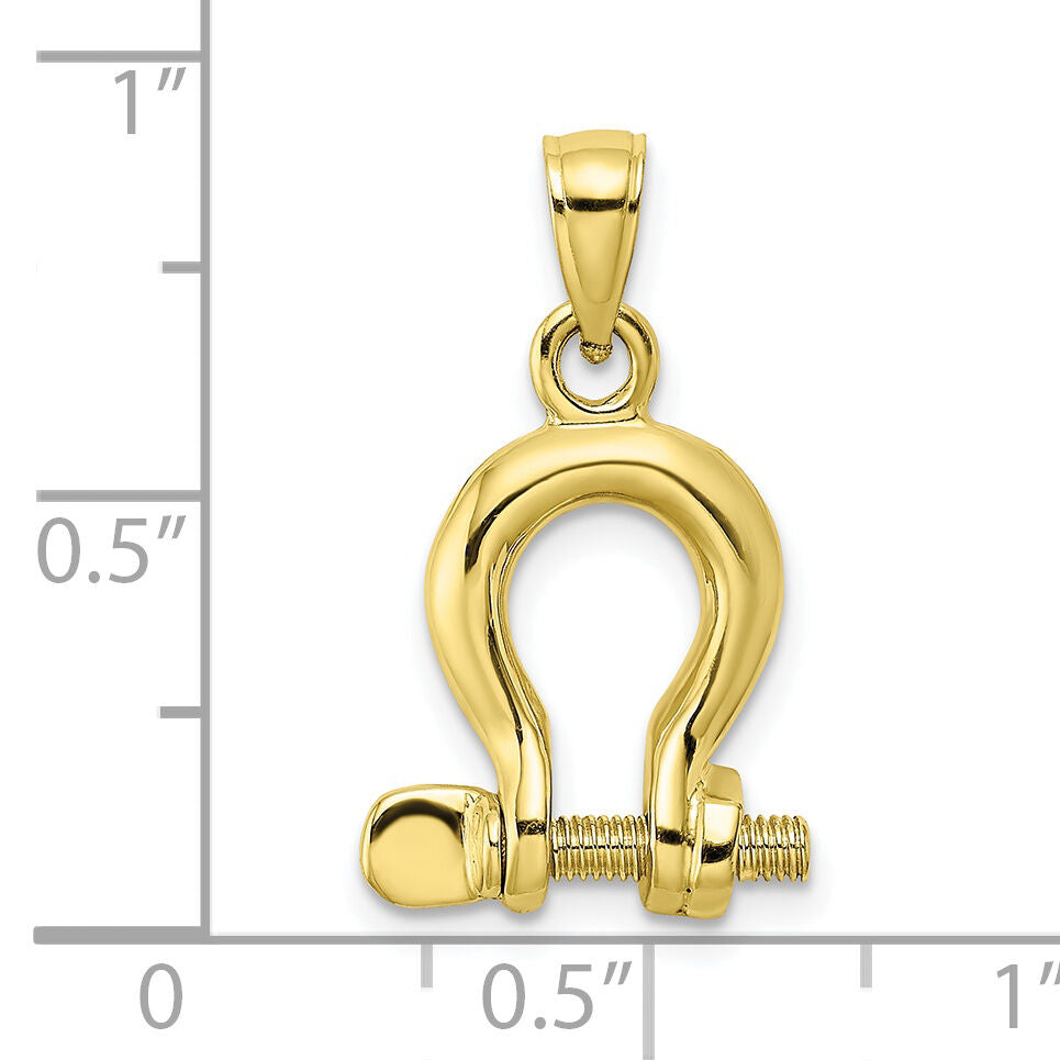 10K 3-D Medium Shackle Link Screw Charm-10K7976