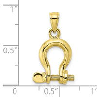 10K 3-D Medium Shackle Link Screw Charm-10K7976