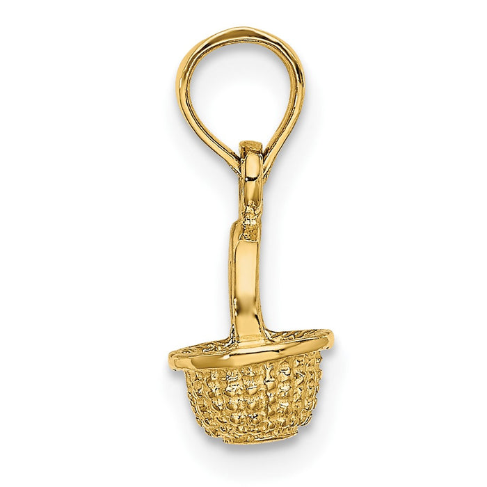 10K 3-D Mini Basket Charm-10K7985