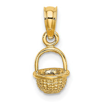 10K 3-D Mini Basket Charm-10K7985