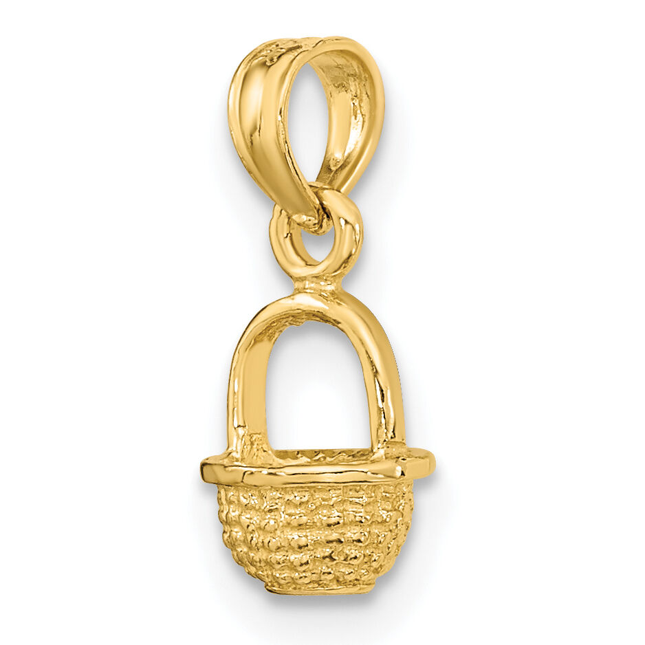 10K 3-D Mini Basket Charm-10K7985