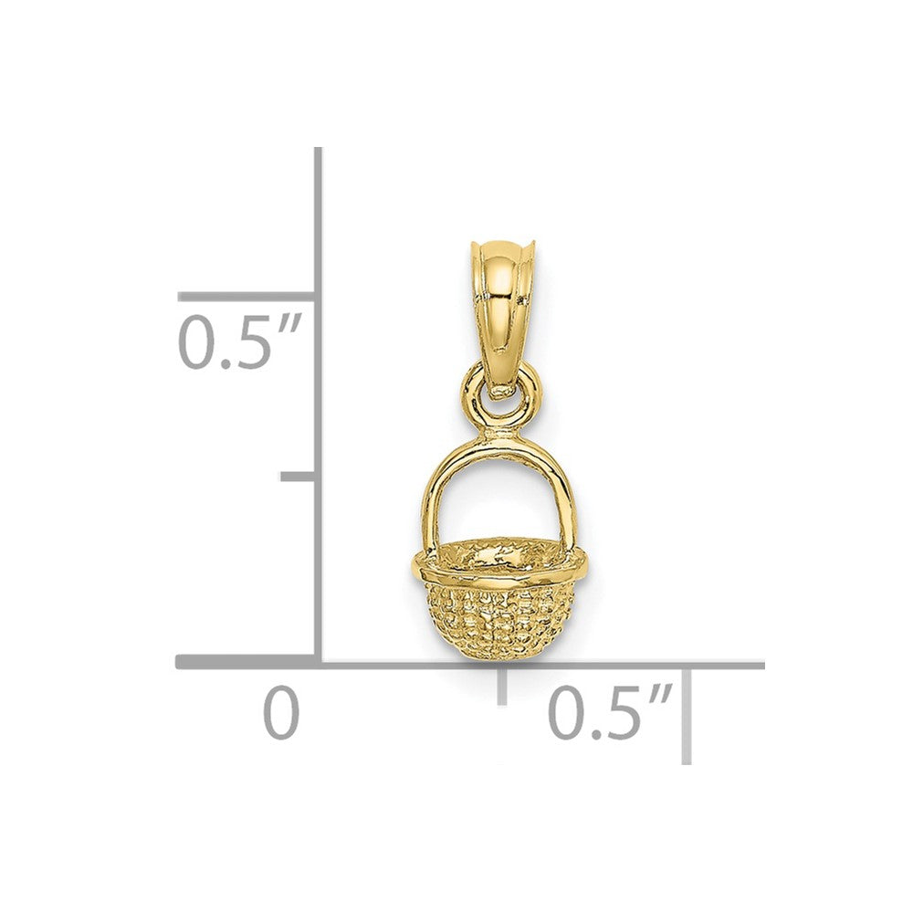 10K 3-D Mini Basket Charm-10K7985