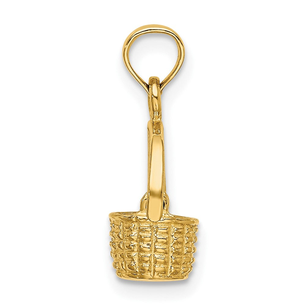 10K 3-D Moveable Handle Basket Charm-10K7990