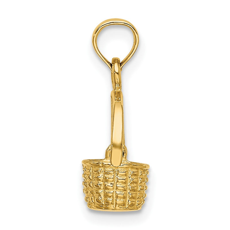 10K 3-D Moveable Handle Basket Charm-10K7990