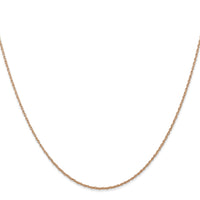 10k Rose Gold .7 mm Carded Cable Rope Chain-10K7RR-18