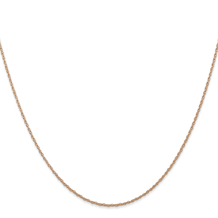 10k Rose Gold .7 mm Carded Cable Rope Chain-10K7RR-18