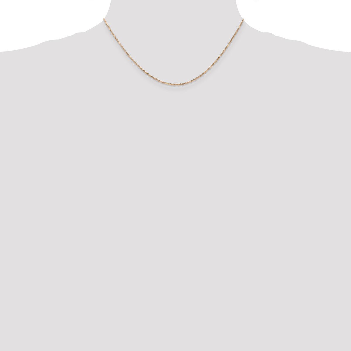 10k Rose Gold .7 mm Carded Cable Rope Chain-10K7RR-16