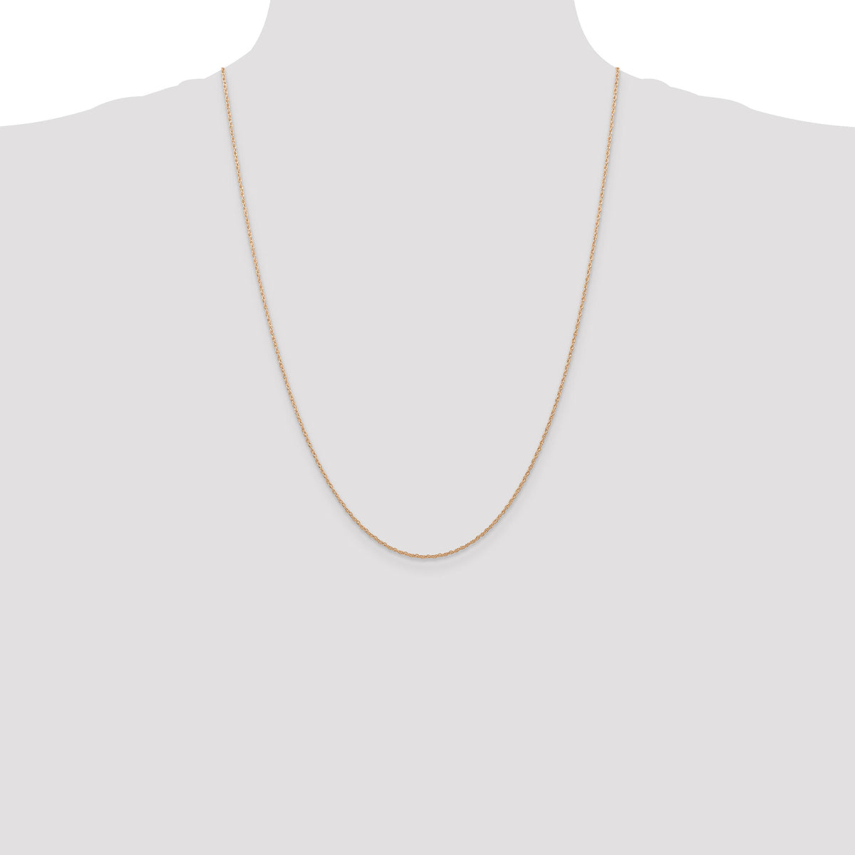 10k Rose Gold .7 mm Carded Cable Rope Chain-10K7RR-24