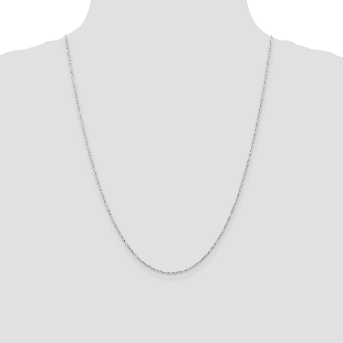 10k White Gold .7mm Carded Cable Rope Chain-10K7RW-24