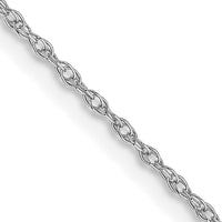 10k White Gold .7mm Carded Cable Rope Chain-10K7RW-16