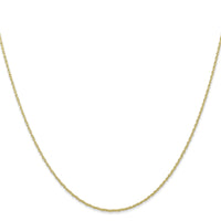 10k .7mm Carded Cable Rope Chain-10K7RY-24