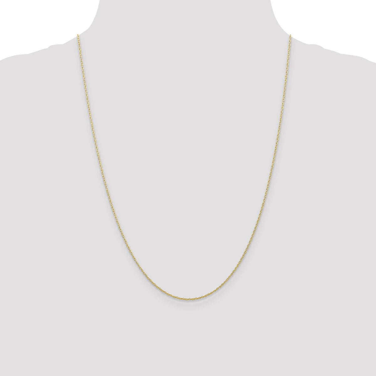 10k .7mm Carded Cable Rope Chain-10K7RY-24
