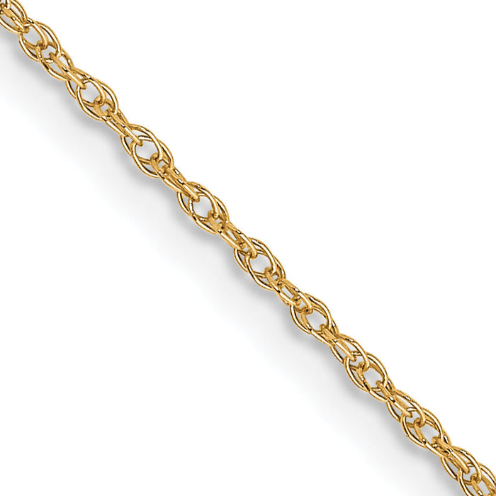 10k .7mm Carded Cable Rope Chain-10K7RY-24