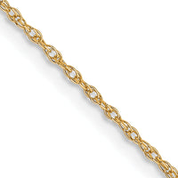 10k .7mm Carded Cable Rope Chain-10K7RY-18