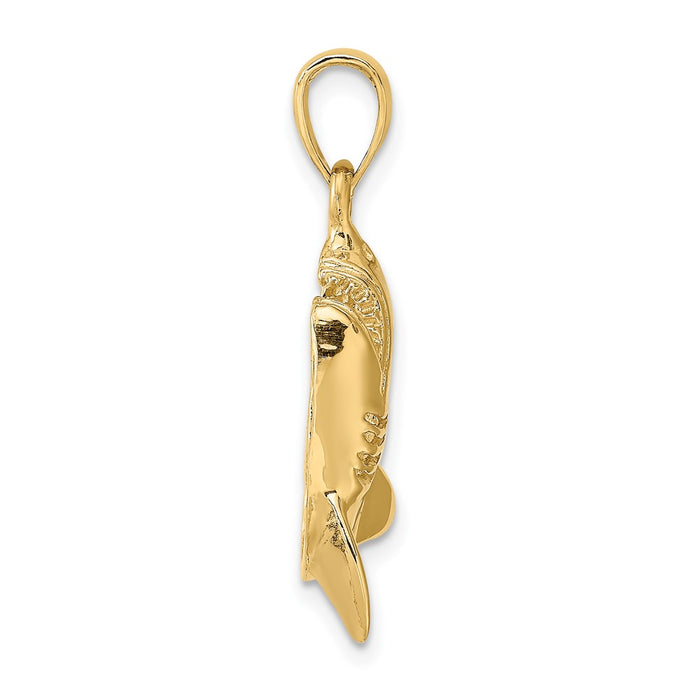 10K 2-D Polished Shark Charm-10K8001