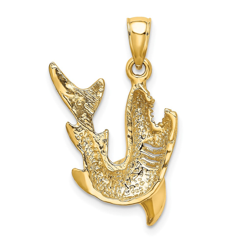 10K 2-D Polished Shark Charm-10K8001