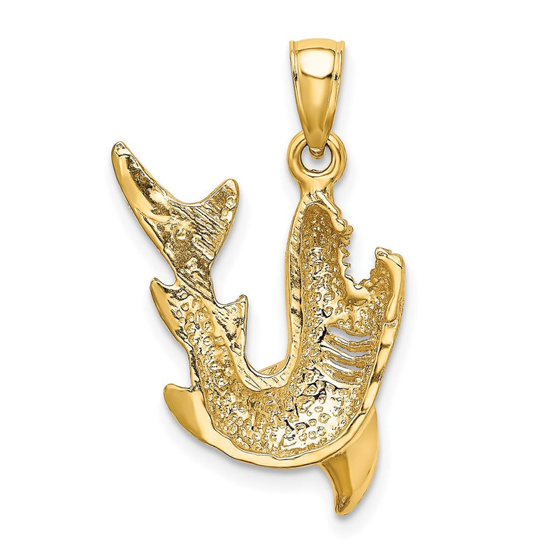 10K 2-D Polished Shark Charm-10K8001