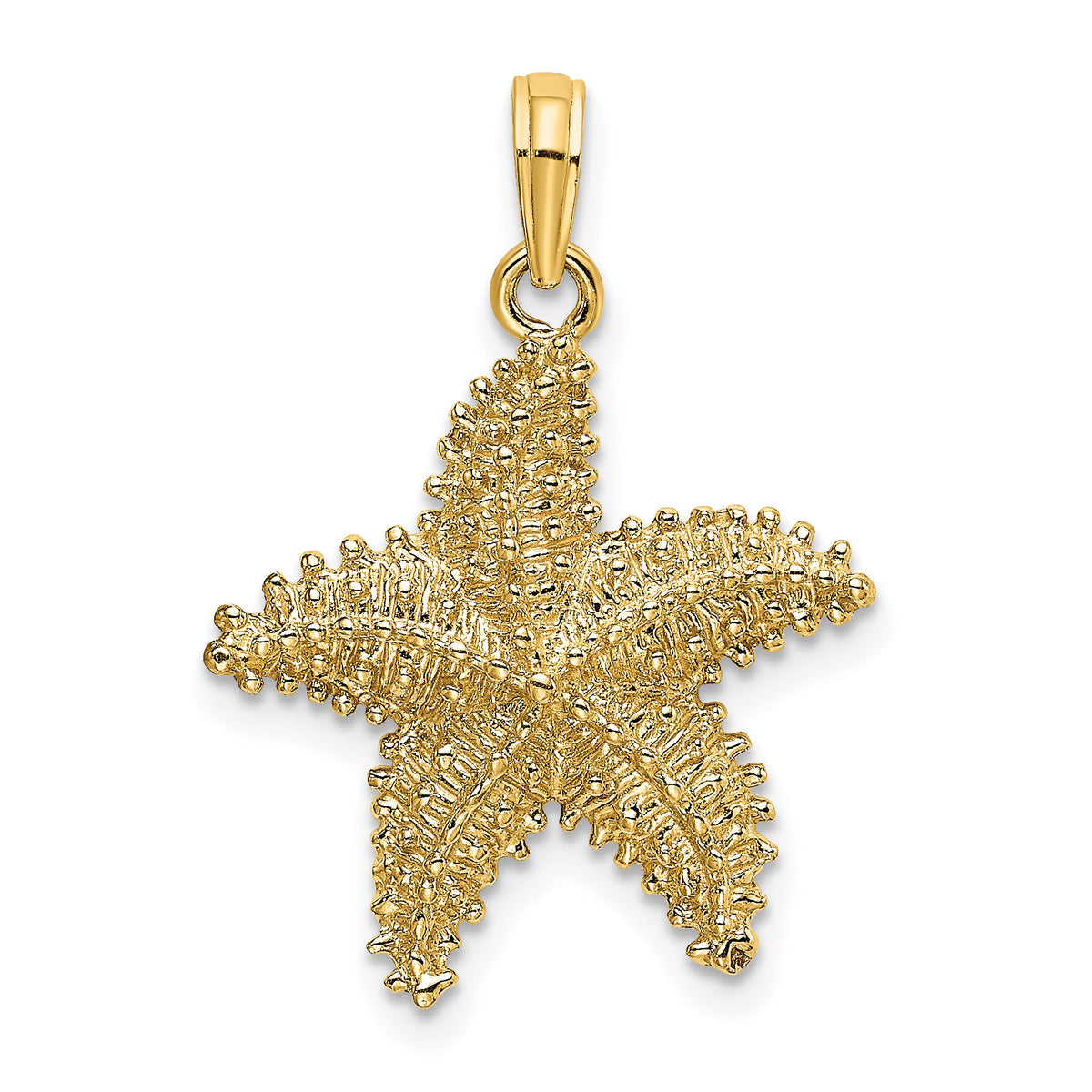 10K Starfish W/ Beaded Texture Charm-10K8070