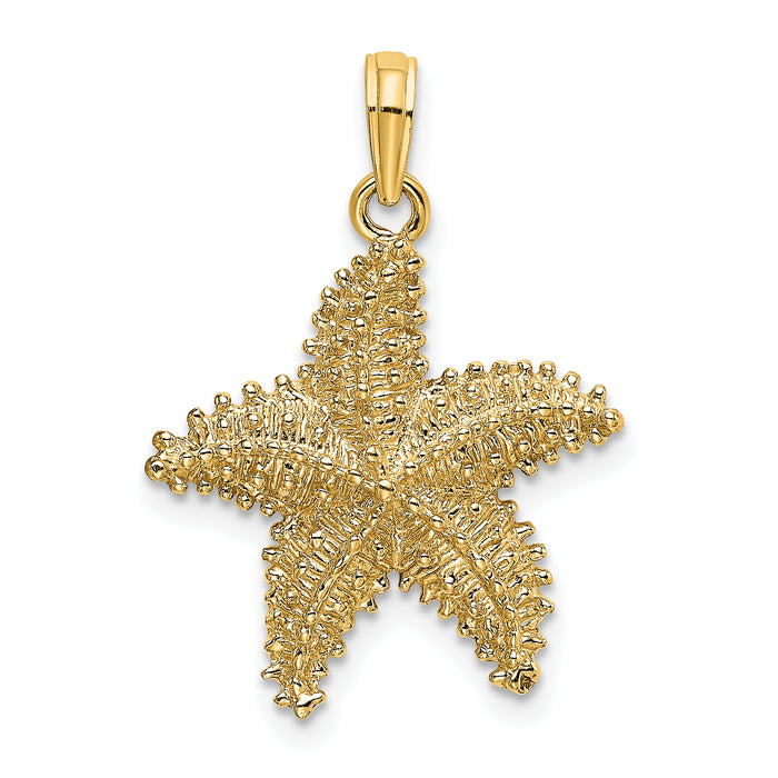 10K Starfish W/ Beaded Texture Charm-10K8070