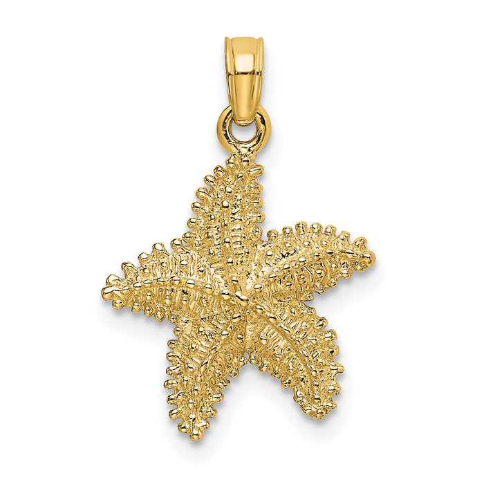 10K Starfish W/ Beaded Texture Charm-10K8071