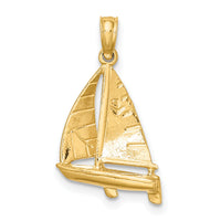 10K 3-D Polished Sailboat Charm-10K8102