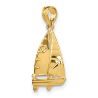 10K 3-D Polished Sailboat Charm-10K8102