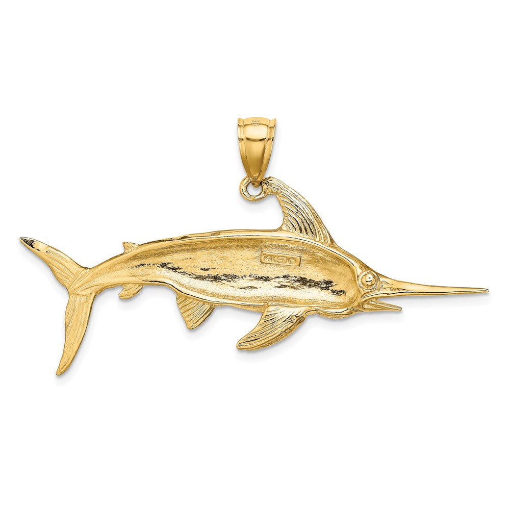 10K 2-D Polished/Satin Swordfish Charm-10K8105