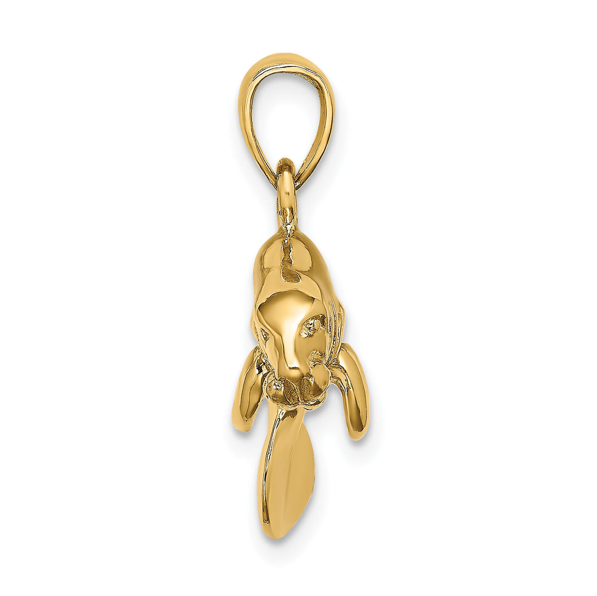 10k 3-D Polished Swimming Manatee Charm-10K8120