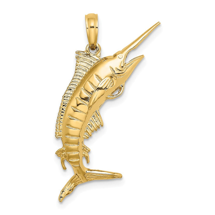 10K 3-D Polished BLUE MARLIN Charm-10K8131